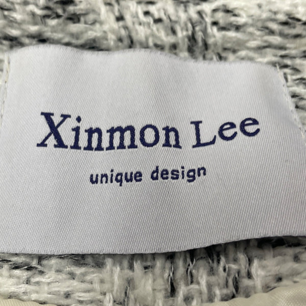 Kimmon Lee Women's Gray Tweed Fringed Button Up Cropped Jacket Size S