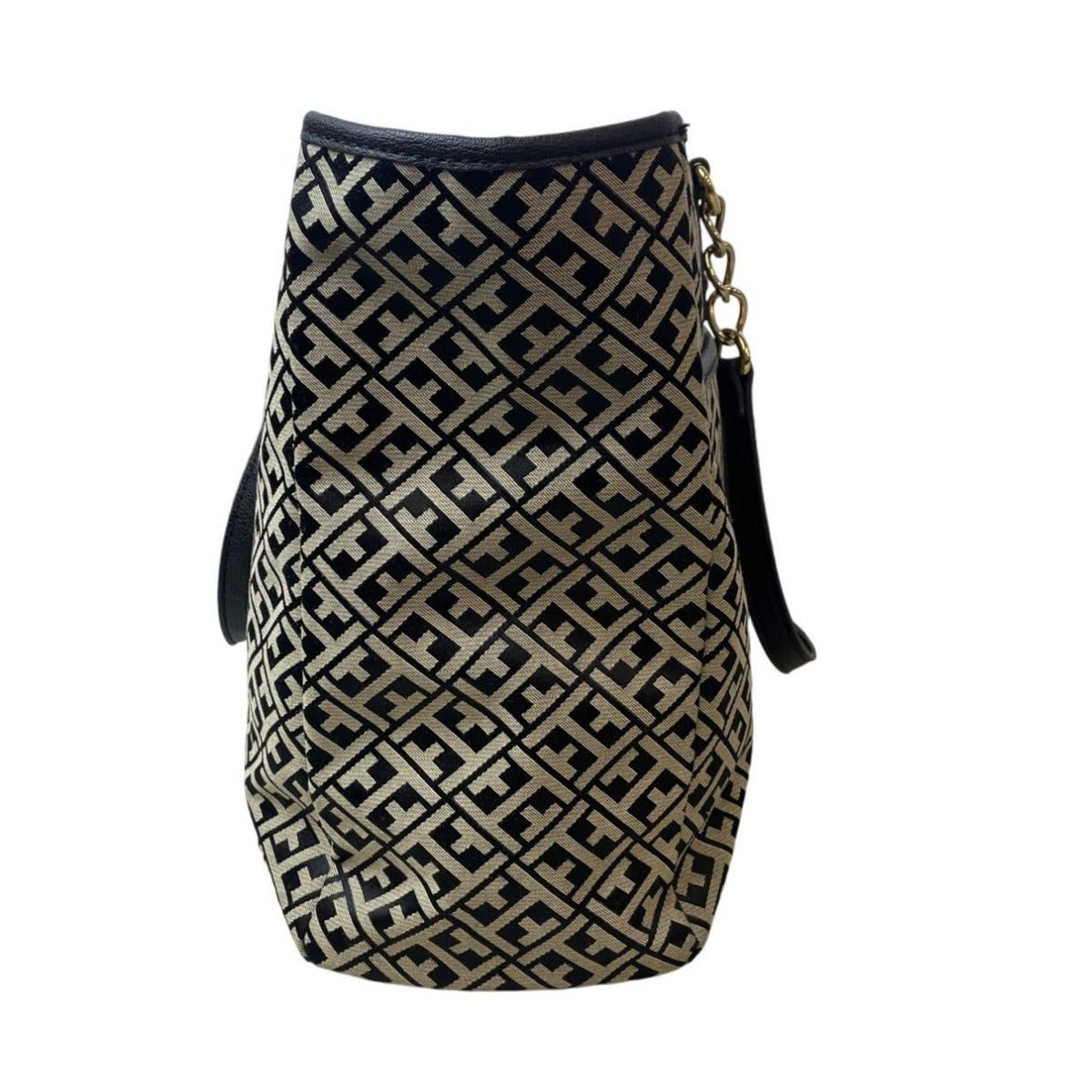 Tommy Hilfiger Women's Grey Signature Print Shoulder Tote Sz L