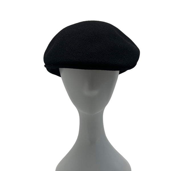 Mens Black Wool Flat Cap Newsboy Style 100% Wool Classic Design