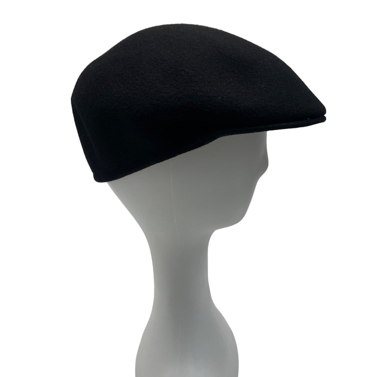 Mens Black Wool Flat Cap Newsboy Style 100% Wool Classic Design