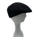 Mens Black Wool Flat Cap Newsboy Style 100% Wool Classic Design