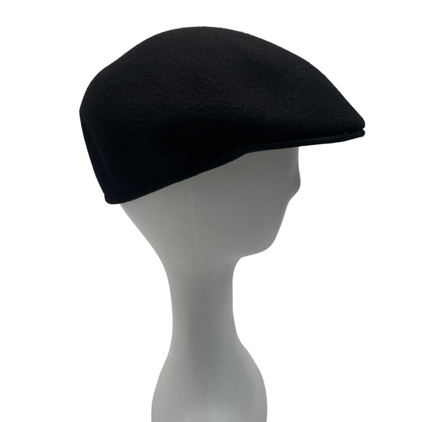 Mens Black Wool Flat Cap Newsboy Style 100% Wool Classic Design