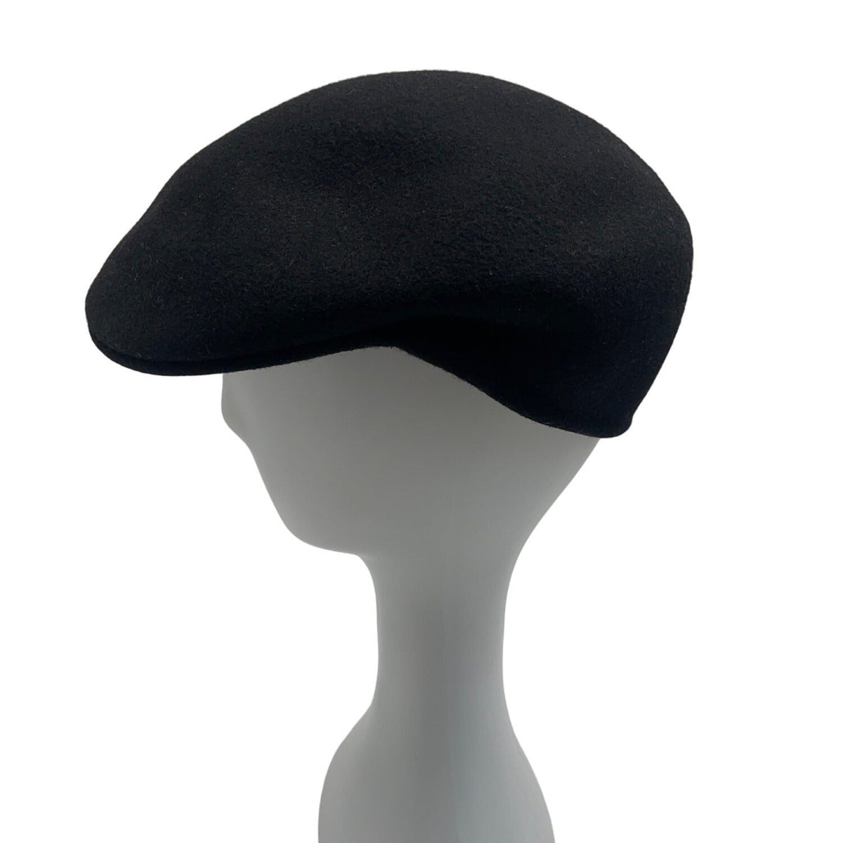 Mens Black Wool Flat Cap Newsboy Style 100% Wool Classic Design