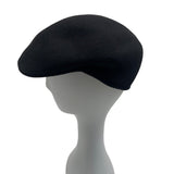 Mens Black Wool Flat Cap Newsboy Style 100% Wool Classic Design