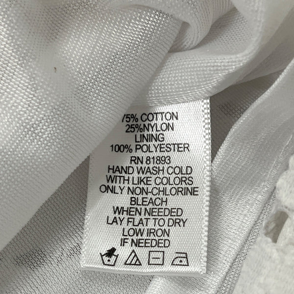 Isaac Mizrahi Live! White Lace Floral Sleeveless Women Tunic Blouse V Neck Size XL