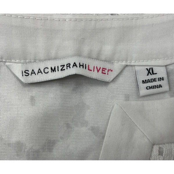 Isaac Mizrahi Live! White Lace Floral Sleeveless Women Tunic Blouse V Neck Size XL