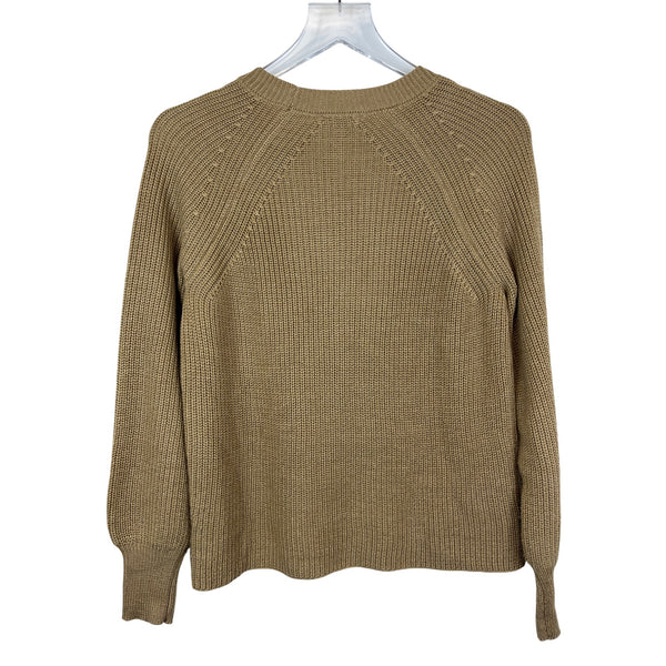 Jessica Simpson Womens Tan Knit Sweater Relaxed Fit Long Sleeve Pullover Size S