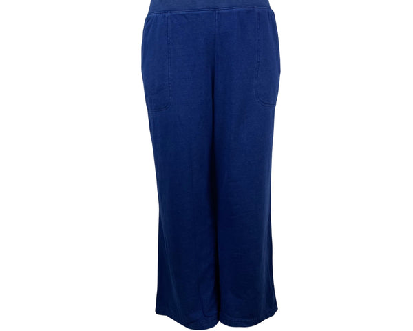 Lands End Womens Indigo Blue Wide-Leg Sweatpants With Pockets Size 2X - New