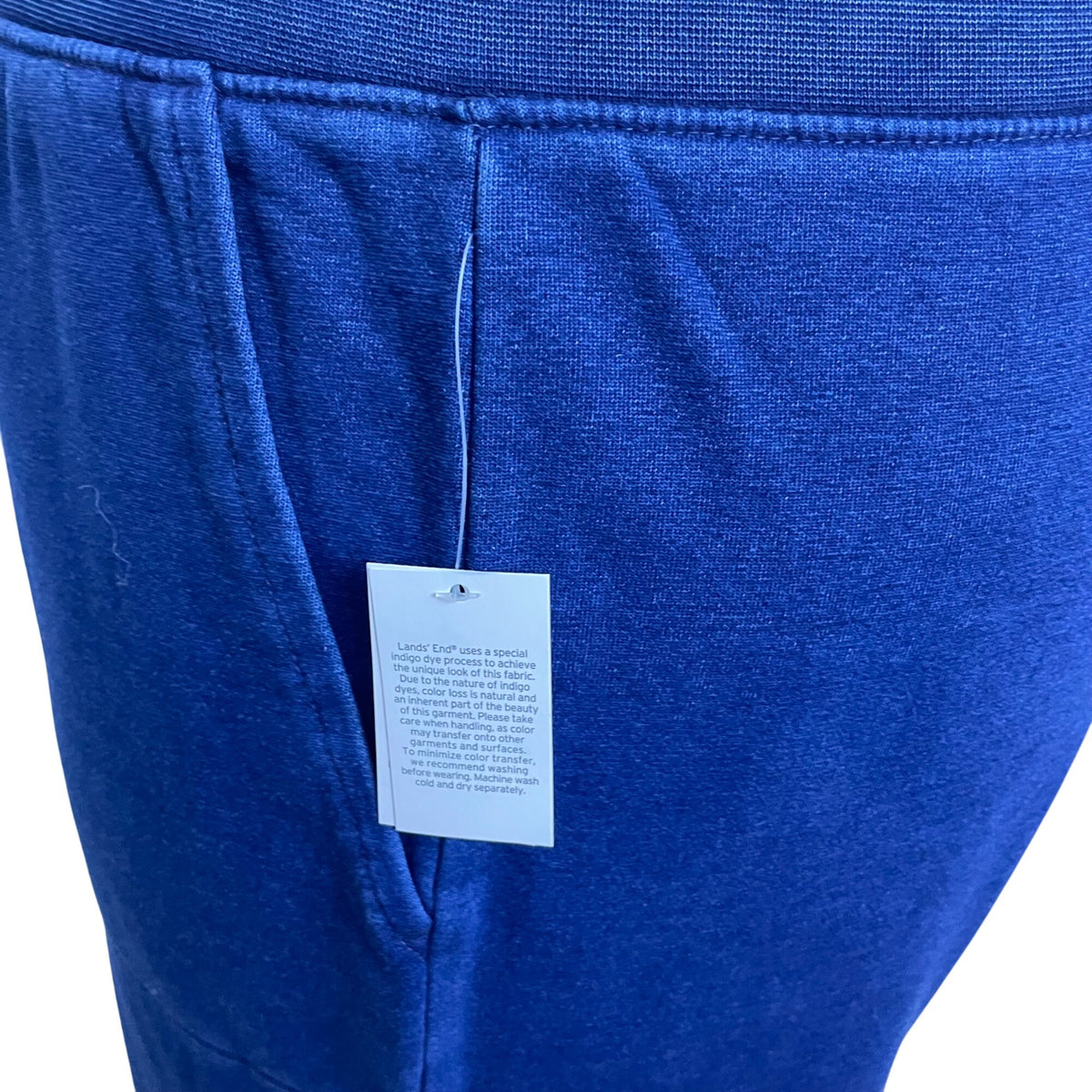 Lands End Womens Indigo Blue Wide-Leg Sweatpants With Pockets Size 2X - New