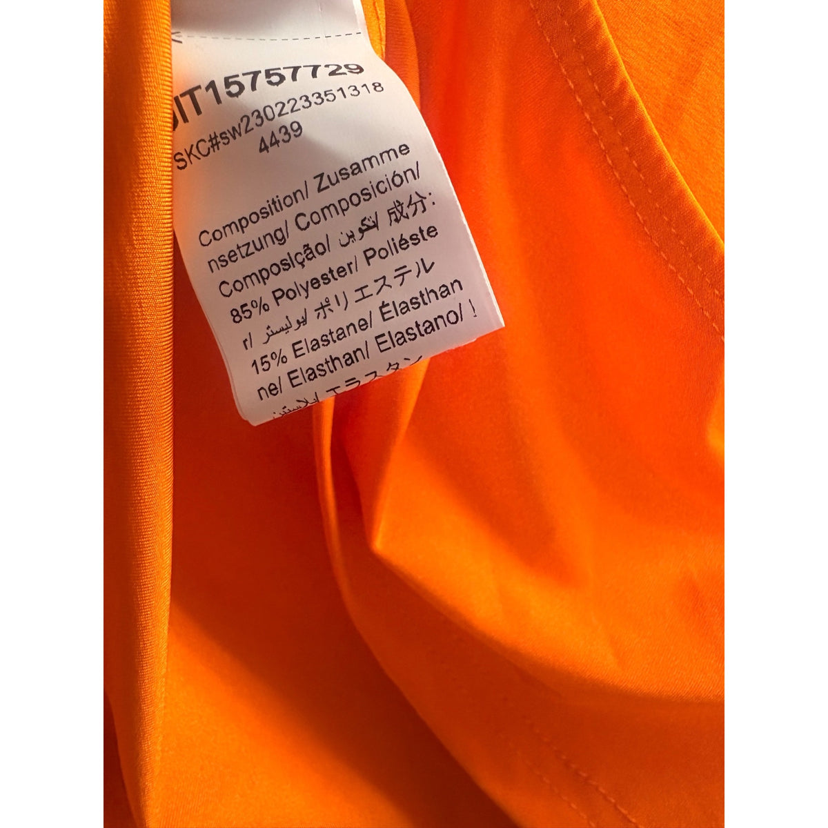 Shein Womens Orange Cropped Short-Sleeve Top Stretchy Polyester Blend Size S