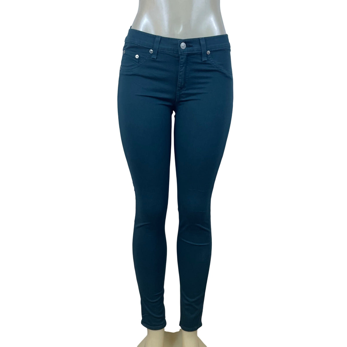 Rag & Bone Women’s Teal Cotton/Roica Skinny Jeans Size 28