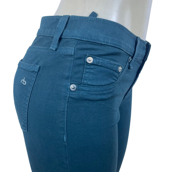 Rag & Bone Women’s Teal Cotton/Roica Skinny Jeans Size 28