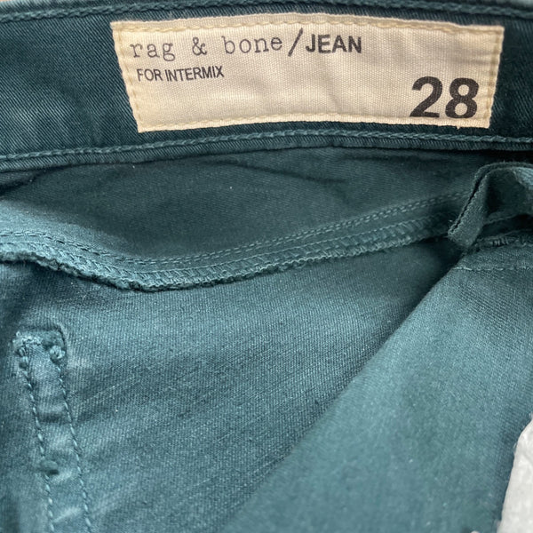 Rag & Bone Women’s Teal Cotton/Roica Skinny Jeans Size 28