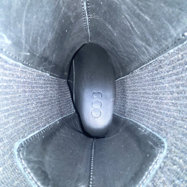 COS Women’s Purple Leather Stretch Panels Platform Hi Top Chelsea Boots Size 8