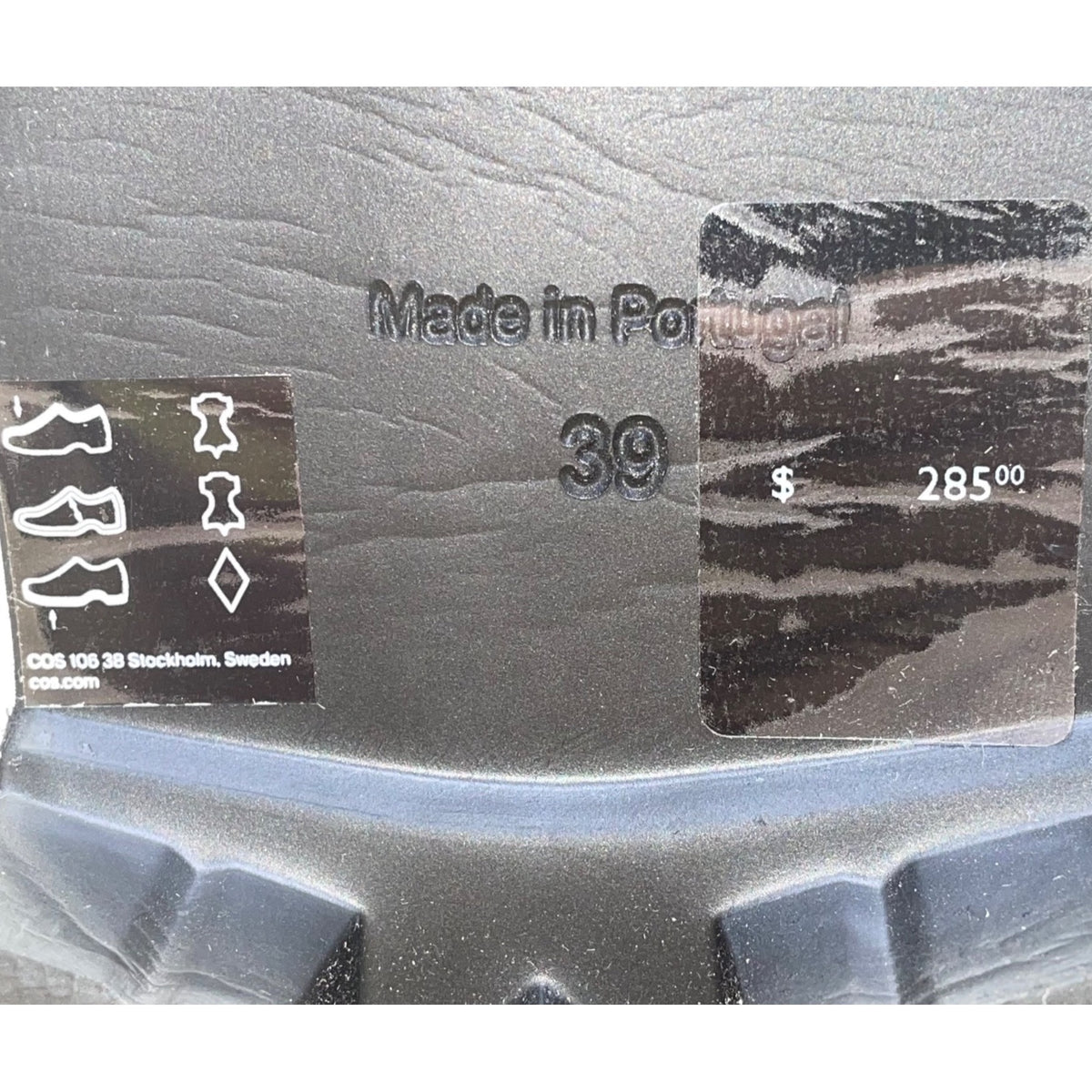 COS Women’s Purple Leather Stretch Panels Platform Hi Top Chelsea Boots Size 8