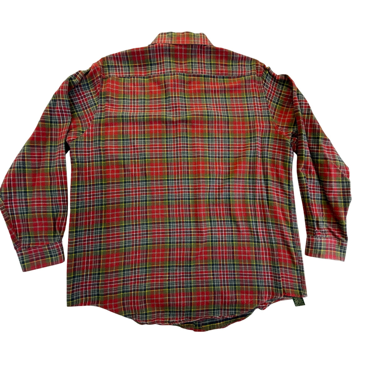 J.Crew Mens Red Plaid Cotton Button-Down Shirt Long Sleeve Single Needle Size L