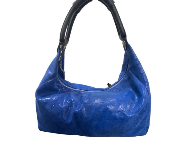 Lola Bernard Women's Deep Blue Genuine Leather Hobo Bag Sz L
