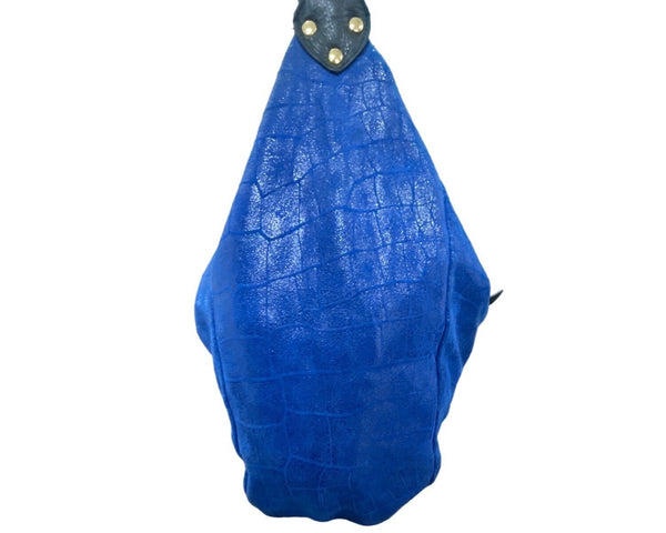 Lola Bernard Women's Deep Blue Genuine Leather Hobo Bag Sz L