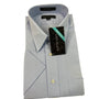 Austin Grey Mens Dress Shirt Blue Fitted Shirt Collar & Short Sleeves Size 16.5