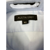 Austin Grey Mens Dress Shirt Blue Fitted Shirt Collar & Short Sleeves Size 16.5