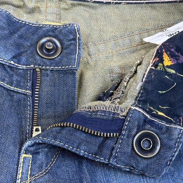 We Are Replay Women’s Blue Denim Jeans Embellished Waist Low Rise Size 28