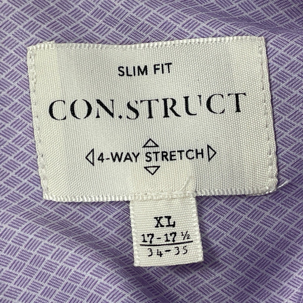 Con.Struct Men's Lavender Button Up Long Sleeve Shirt Diamond Pattern Size XL
