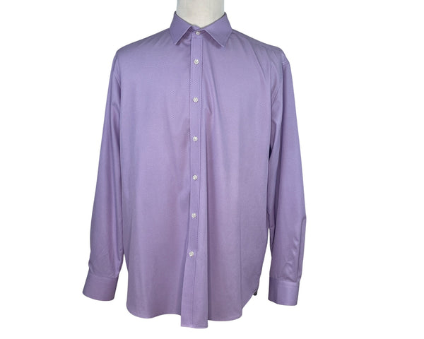 Con.Struct Men's Lavender Button Up Long Sleeve Shirt Diamond Pattern Size XL
