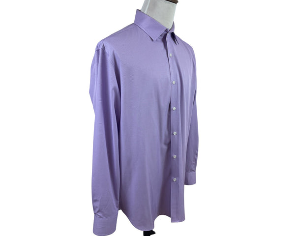 Con.Struct Men's Lavender Button Up Long Sleeve Shirt Diamond Pattern Size XL