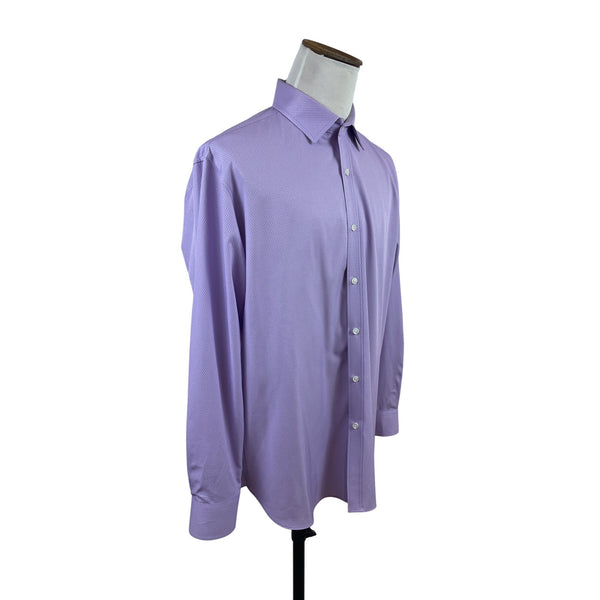 Con.Struct Men's Lavender Button Up Long Sleeve Shirt Diamond Pattern Size XL