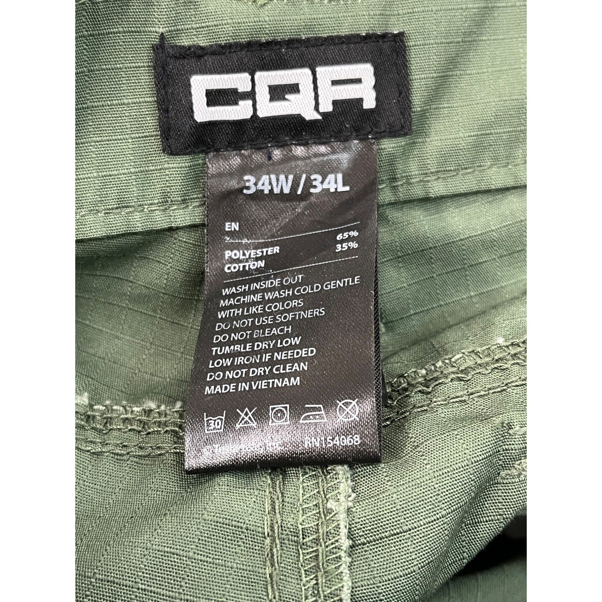 CQR Mens Cargo Pants Military Outdoor Workwear Army Green Size 34W/34L