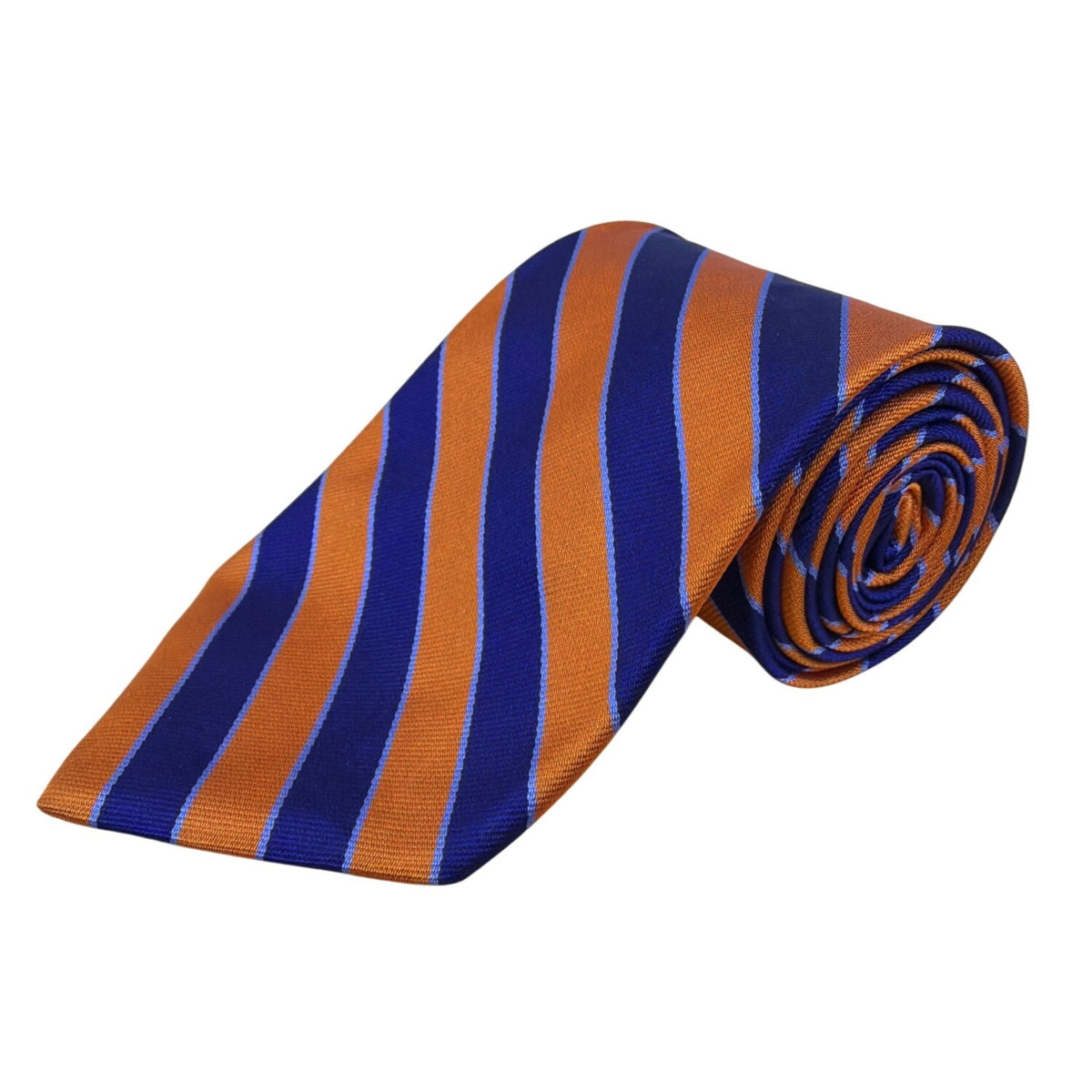 Vintage Brooks Brothers Orange & Blue Silk Striped Tie Classic Design Accessory