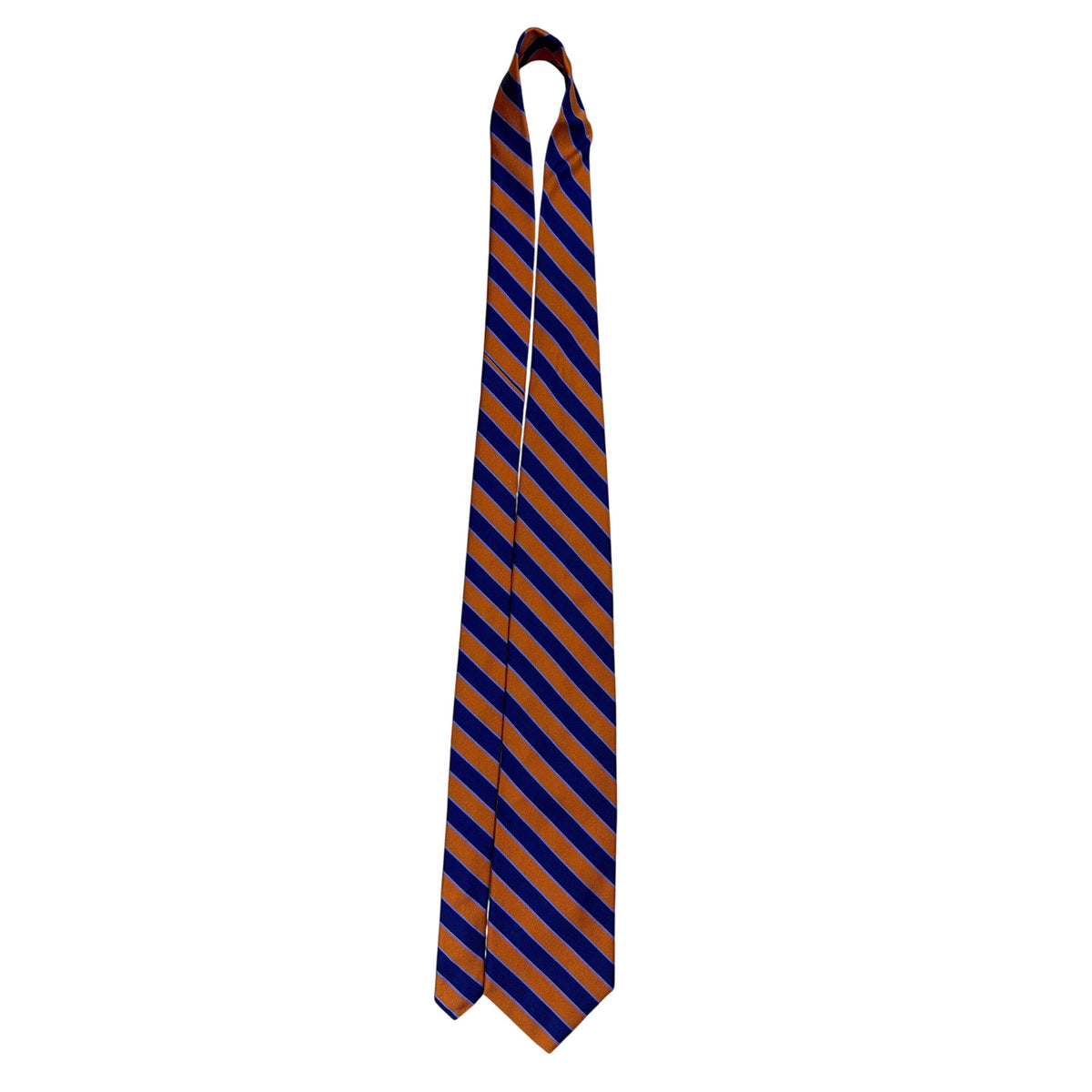 Vintage Brooks Brothers Orange & Blue Silk Striped Tie Classic Design Accessory
