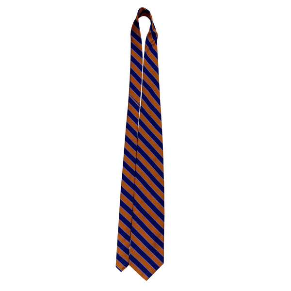 Vintage Brooks Brothers Orange & Blue Silk Striped Tie Classic Design Accessory