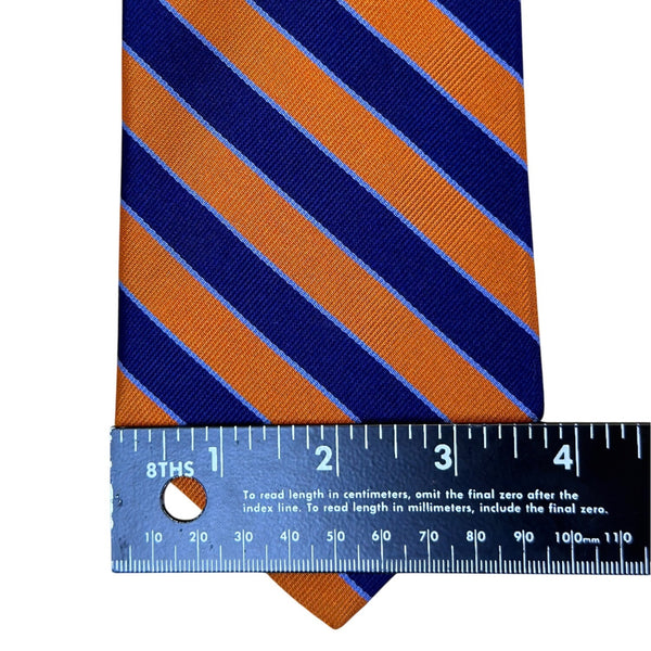 Vintage Brooks Brothers Orange & Blue Silk Striped Tie Classic Design Accessory