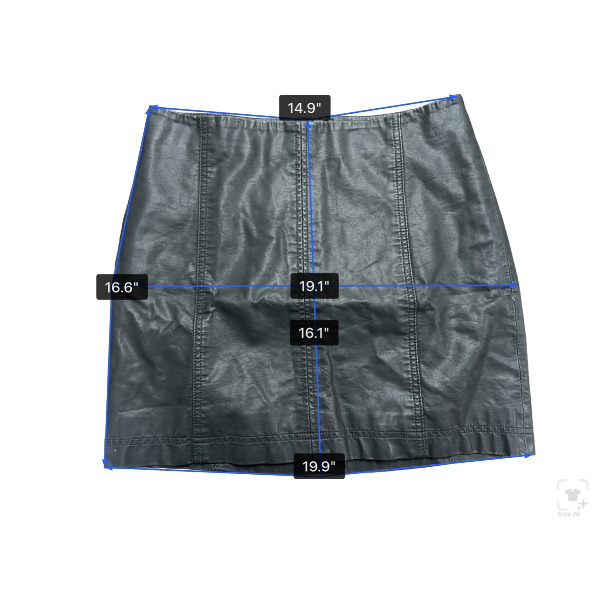 Free People Womens Black Polyurethane Mini Skirt With Back Zipper Size 10