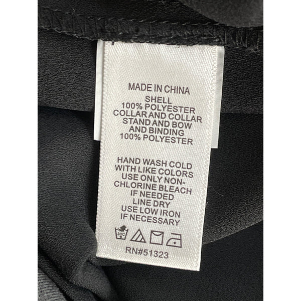 Cece Women's Black & White Peter Pan Collar Blouse With Back Tie Sz S - New