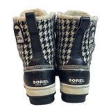 Sorel Women's Black And White Winter Snow Tivoli Houndstooth Boots Sz 6