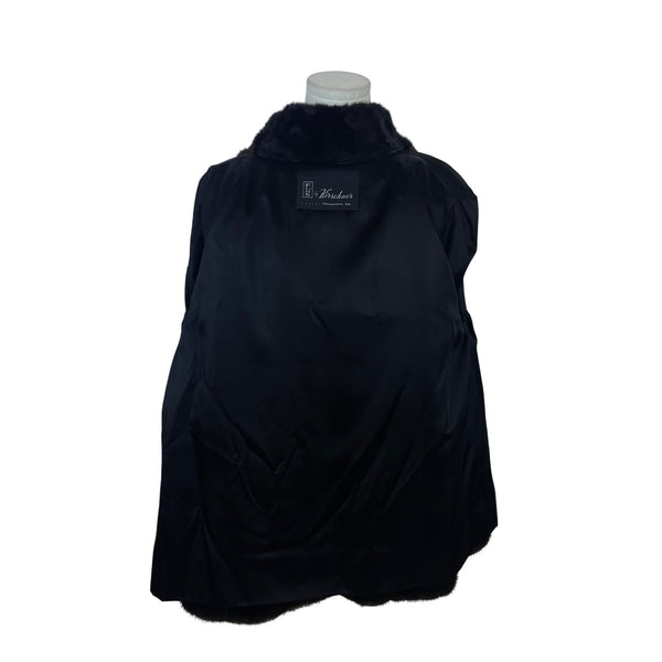 Kirschner Women's Dark Brown Genuine Mink Fur Coat Soft Lined Mid Length