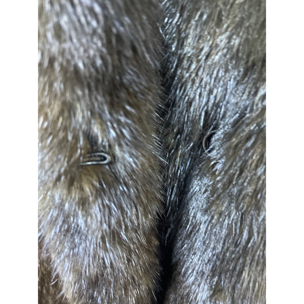 Kirschner Women's Dark Brown Genuine Mink Fur Coat Soft Lined Mid Length