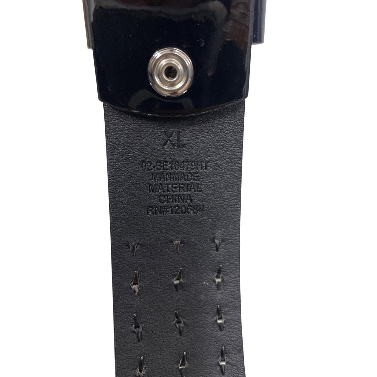 Black Studded Manmade Belt XL Adjustable Silver Buckle Unisex Punk Gothic Rock Style