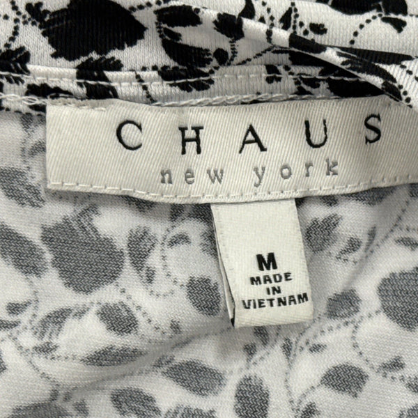 Chaus New York Women's Black & White Sleeveless Wrap Top W/ Waist Tie Sz M - New