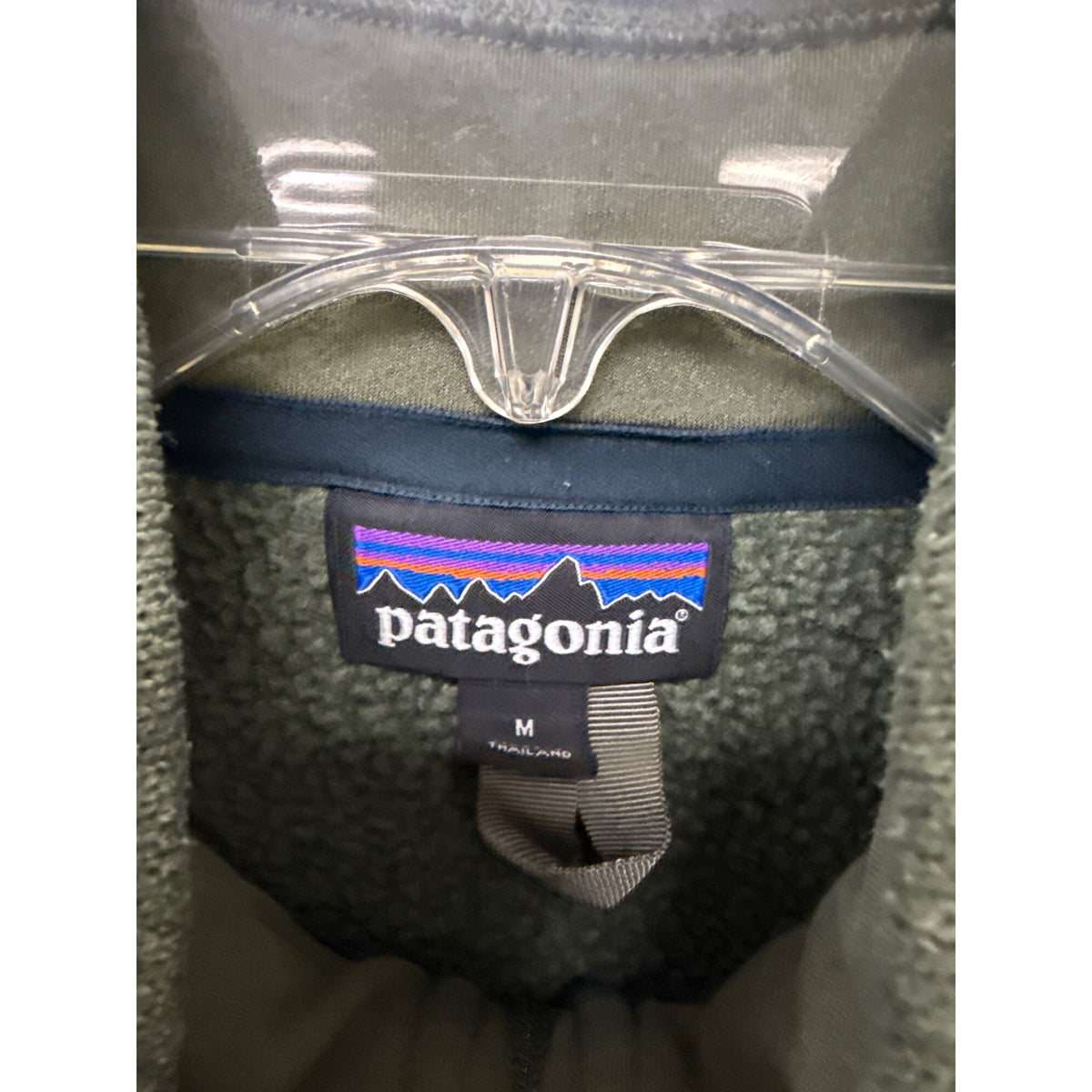 Patagonia Mens Green Polyester Fleece Quarter-Zip Pullover Size M