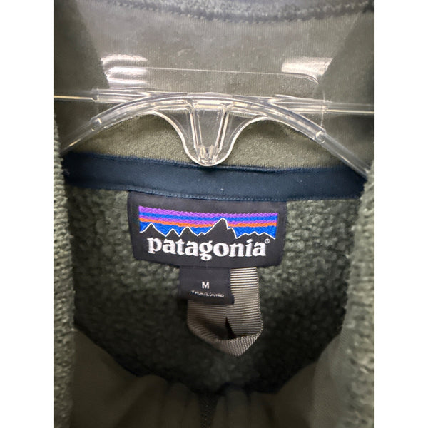 Patagonia Mens Green Polyester Fleece Quarter-Zip Pullover Size M