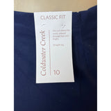 Coldwater Creek Women's Navy Blue Straight Leg Cropped Pants Sz 10 - New