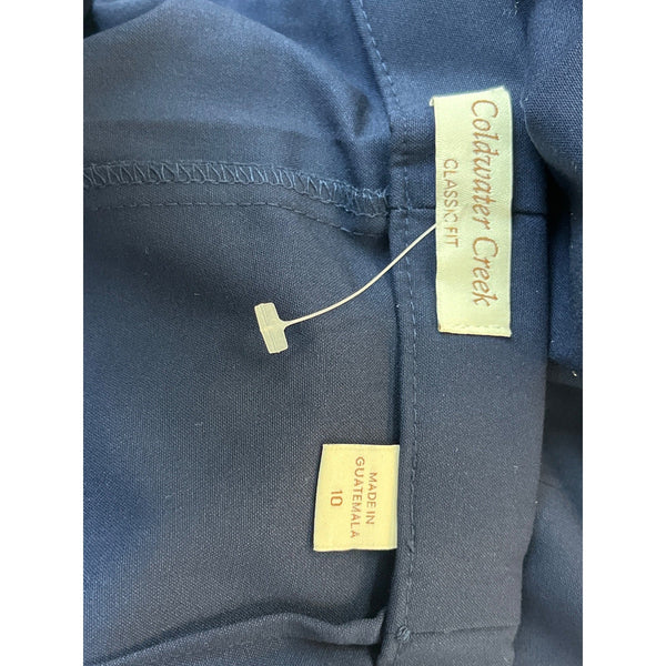 Coldwater Creek Women's Navy Blue Straight Leg Cropped Pants Sz 10 - New