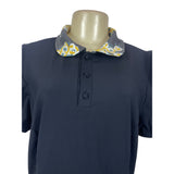 Mumford & Golf Womens Navy Puff Sleeve Dress With Floral Collar Sz XXL - New