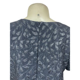 St. John Womens Gray Jacquard Floral Dress Scoop Neck Short Sleeves Sz 14