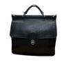 Vintage Coach Unisex Black Leather Top Handle Turn Lock Crossbody Bag Size S