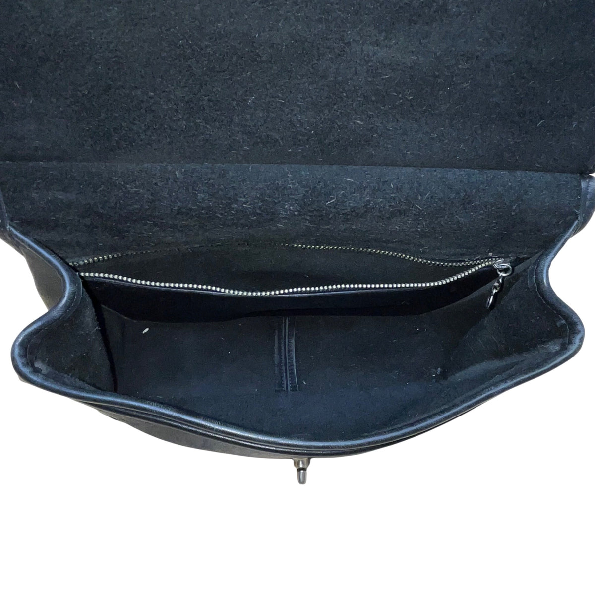 Vintage Coach Unisex Black Leather Top Handle Turn Lock Crossbody Bag Size S