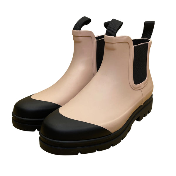Everlane Women’s Pink & Black Rubber Chelsea Pull-On Lug Sole Ankle Boots Size 8